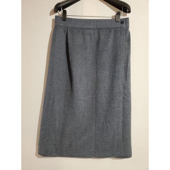 Gianni Versace Italy NWT Deadstock VTG Wool Wrap Skirt Womens Size 46 US L Gray